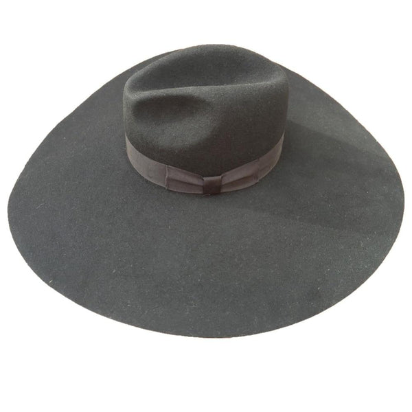 Extra Soft Wide Black Wool Felt Large Brim Fedora Fashion Hat for Women  -  GeraldBlack.com