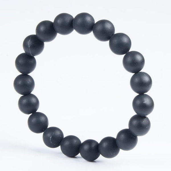Eye-Catching Real Black Natural Bian Stone Bracelet for Men & Women - SolaceConnect.com