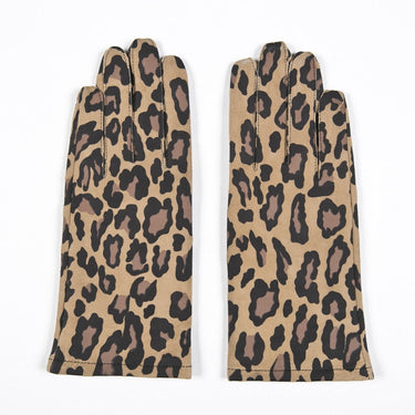 Fall and Winter Women Genuine Leather Goatskin Mittens Gloves Casual Driving Leopard Print GSL004  -  GeraldBlack.com
