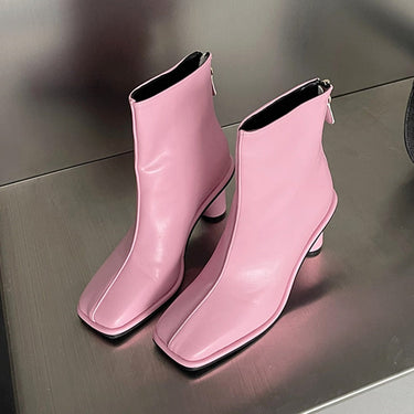 Fashion Ankle Boots Square Toe Simple Back Zipper Soft Leather Chelsea Boots Sexy Spring Autumn  -  GeraldBlack.com