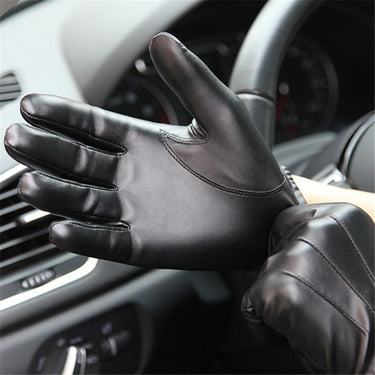 Fashion Black Thin Synthetic Leather Non-Slip Driving Gloves for Unisex  -  GeraldBlack.com