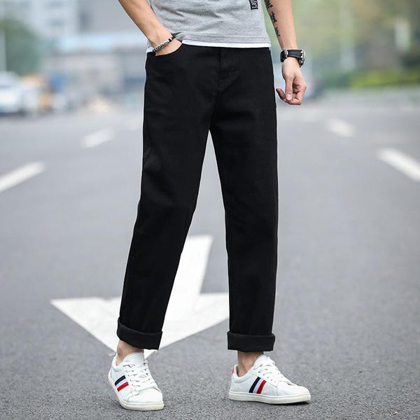 Fashion Casual Classic Straight Full Length Black Jeans for Men  -  GeraldBlack.com