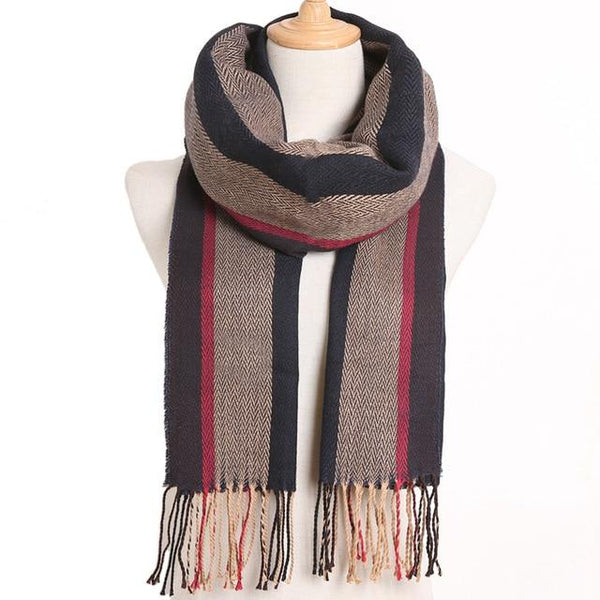 Fashion Casual Women's Solid Plaid Winter Warm Scarfs Foulard Scarves - SolaceConnect.com