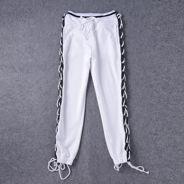 Fashion Cotton Drawstring Lace Up Loose Patchworked Harem Pants for Women - SolaceConnect.com
