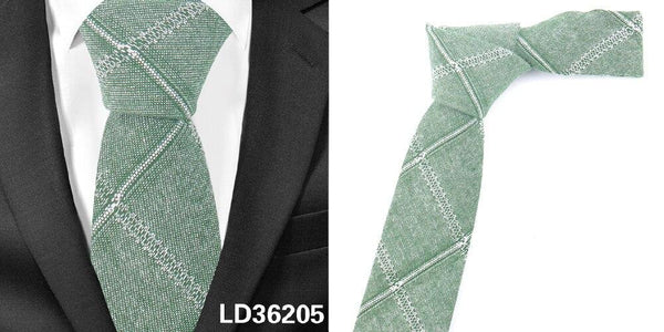 Fashion Cotton Plaid Skinny Neck Tie for Suits for Men and Women - SolaceConnect.com