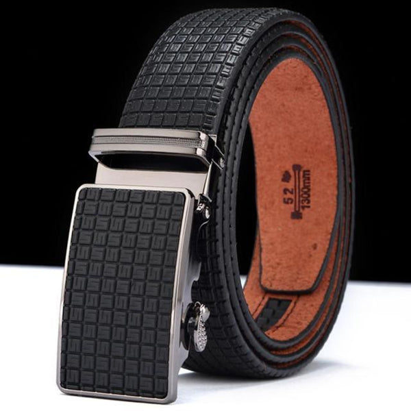 Fashion Design S Pattern Belt Accessories Men Waistbands Blue Genuine Leather Waist Belts - SolaceConnect.com