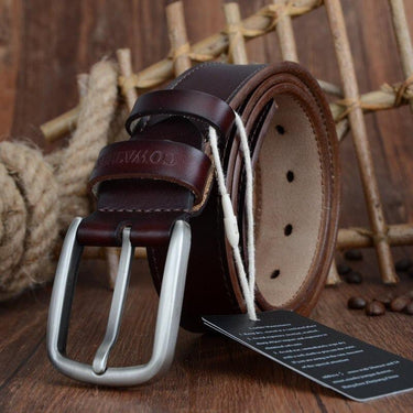 Fashion Design Solid Pattern Genuine Cow Leather Men's Belts - SolaceConnect.com