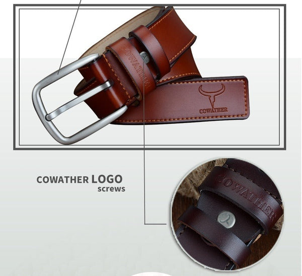 Fashion Design Solid Pattern Genuine Cow Leather Men's Belts  -  GeraldBlack.com