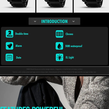 Fashion Dial Electronic Quartz Digital Outdoor Sports Watches for Men  -  GeraldBlack.com