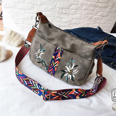 Fashion Embroidery Tote Bags Abrasive Leather Shoulder Bags Multifunction Crossbody Bag  -  GeraldBlack.com