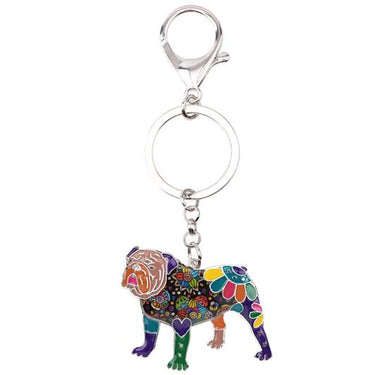 Fashion Enamel English Bulldog Bull Terrier Animal Key Chain Jewelry - SolaceConnect.com