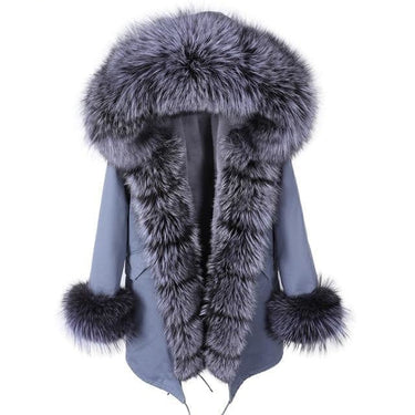 Fashion Female Solid Zipper Fox Fur Collar Slim Winter Warm Coats & Jackets  -  GeraldBlack.com