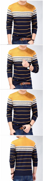 Fashion Fitness Bodybuilding Striped Jersey Tee T-Shirts for Men - SolaceConnect.com
