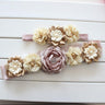 Fashion Flower Sashes Belt with Flower Headband for Girls & Woman - SolaceConnect.com