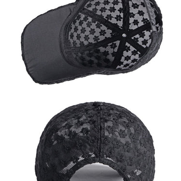 Fashion Flowers Baseball Caps For Female Solid Black White Summer Sun Protection Breathable Mesh Trucker Hat  -  GeraldBlack.com