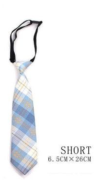 Fashion Formal Student Plaid Skinny Neck Tie for Boys and Girls - SolaceConnect.com