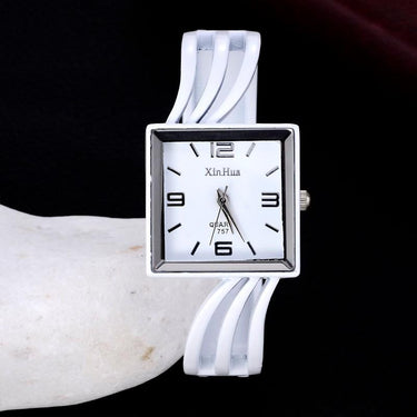 Fashion Full Steel Square Shaped Bracelet Quartz Watch for Women - SolaceConnect.com