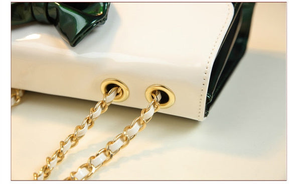 Fashion Genuine Leather Women Crossbody Bow Knot Chain Small Shoulder Messenger Handbags  -  GeraldBlack.com