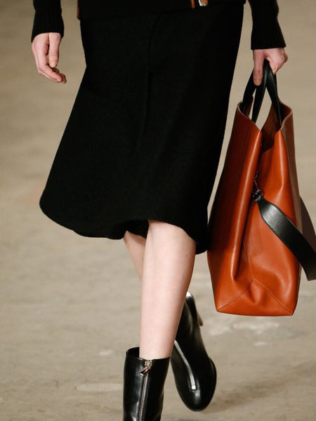 Fashion Genuine Leather Women Large Capacity 14-15.6 inch Laptop Soft Commuter Bucket Tote Handbag  -  GeraldBlack.com