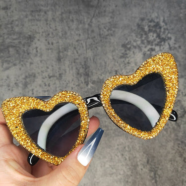 Fashion Heart Love Women Sunglasses Retro Sexy Silver Bling Stone Sun Glasses Ladies Sunglasses Eyewear  -  GeraldBlack.com