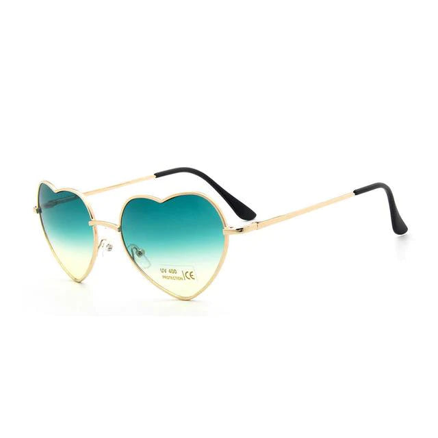 Fashion Heart Shaped Metal Clear Red Lens Sunglasses for Women  -  GeraldBlack.com