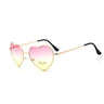 Fashion Heart Shaped Metal Clear Red Lens Sunglasses for Women - SolaceConnect.com