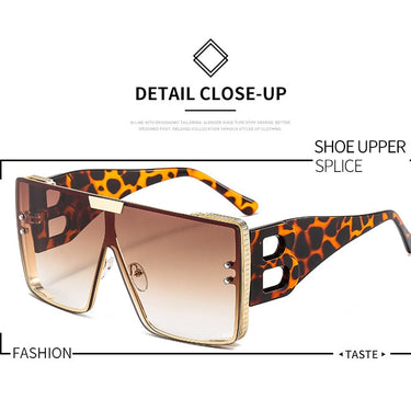 Fashion Large Frame B Letters Sunglasses Women Luxury Brand Retro Square Metal Sun Glasses Men  -  GeraldBlack.com