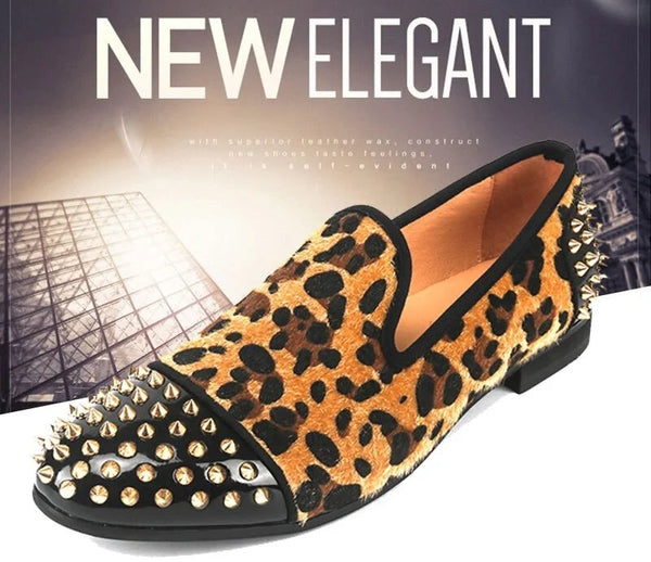 Fashion Leopard Shoes Men'S Breathable Party And Wedding Italian Handmade Loafers  -  GeraldBlack.com