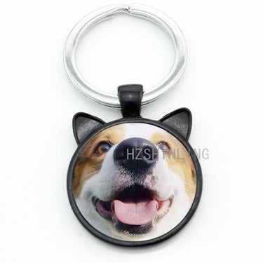 Fashion Lovely Cat Animal Metal Gems Glass Round Key Chain Ring Holder - SolaceConnect.com