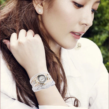 Fashion Luxury Casual Rhinestone Quartz Bracelet Watches for Women  -  GeraldBlack.com
