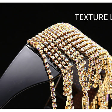 Fashion Luxury Full Diamond Tassel Colorful Crystal Design Steampunk Windproof Sun Glasses  -  GeraldBlack.com
