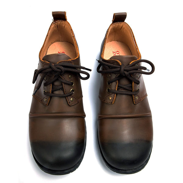 Fashion Men's Handmade Genuine Cow Leather Lace-Up Ankle Boots Shoes Boots - SolaceConnect.com