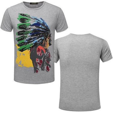 Fashion Men's Indian Print Casual Loose Fit Short Sleeve O-Neck T-Shirt - SolaceConnect.com