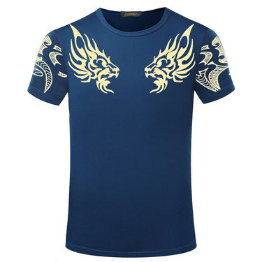 Fashion Men's Indian Print Casual Loose Fit Short Sleeve O-Neck T-Shirt  -  GeraldBlack.com