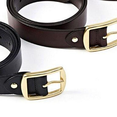 Solid Cow Genuine Leather Belts Brass Pin Buckle Metal Belt Men Jeans Accessories 3.8cm Width NCK344 - SolaceConnect.com