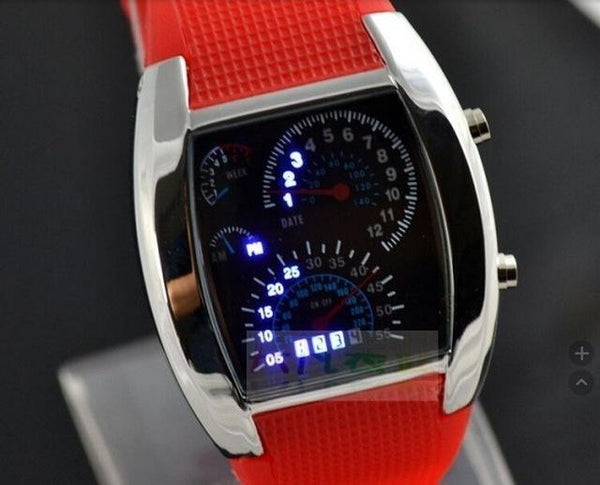 Fashion Men's Unique LED Digital Sports Clock Watch with Rubber Band - SolaceConnect.com