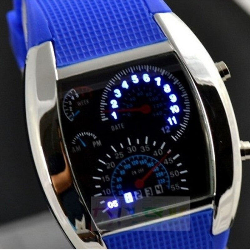 Fashion Men's Unique LED Digital Sports Clock Watch with Rubber Band  -  GeraldBlack.com