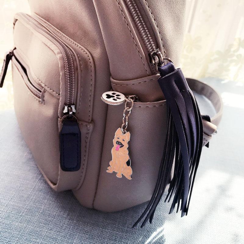 Fashion Metal German Shepherd Dog Pet Charm Key Chains for Bags - SolaceConnect.com
