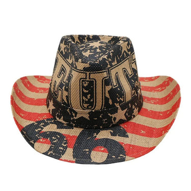 Fashion Print Straw Men Women Summer Vintage Western Cowboy Cowgirl Jazz Party Hat  -  GeraldBlack.com