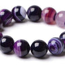 Fashion Purple Onyx Buddha Beads Bangle Ethnic Bracelet for Women &amp; Men - SolaceConnect.com