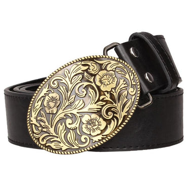 Fashion Retro Arabesque and Flower Golden Arabian Style Belts for Men  -  GeraldBlack.com
