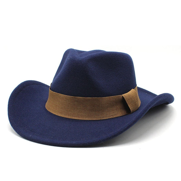 Fashion Retro Men Women Wool Western Cowboy Hat Wide Brim Pop Party Jazz Sombrero Felt Church Hat  -  GeraldBlack.com