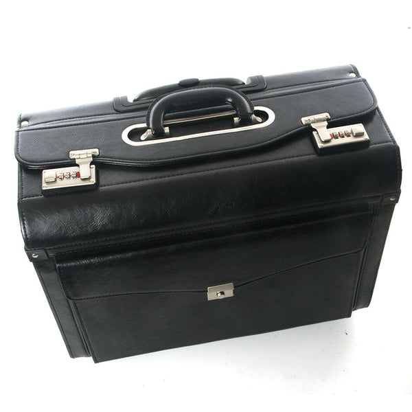 Fashion Retro Synthetic pilot Rolling Luggage Cabin Airline stewardess Travel Bag on Wheels Business  -  GeraldBlack.com