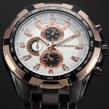 Fashion's Men Sports Analog Quartz Casual Full Stainless Steel Watches - SolaceConnect.com