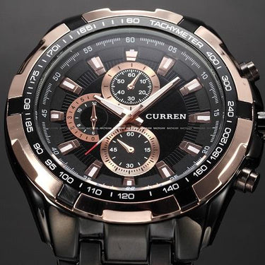 Fashion's Men Sports Analog Quartz Casual Full Stainless Steel Watches - SolaceConnect.com