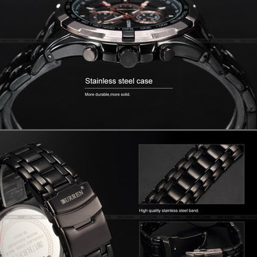 Fashion's Men Sports Analog Quartz Casual Full Stainless Steel Watches  -  GeraldBlack.com