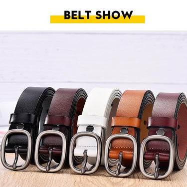 Fashion Solid Pattern Genuine Leather Pin Buckles Belts for Women - SolaceConnect.com