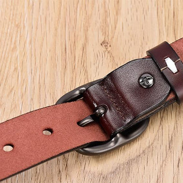 Fashion Solid Pattern Genuine Leather Pin Buckles Belts for Women - SolaceConnect.com