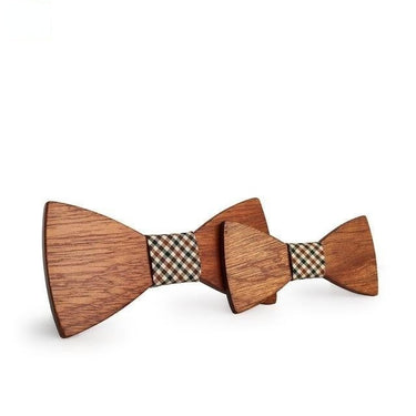Fashion Solid Pattern Wooden Corbatas Bow Necktie for Men and Kids  -  GeraldBlack.com