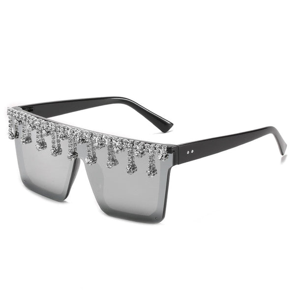 Fashion Square Sunglasses Women Tassel Sunglasses Men Oversized Glasses Shades UV400  -  GeraldBlack.com